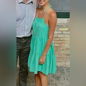 Green American Eagle Babydoll Halter Dress - worn once
